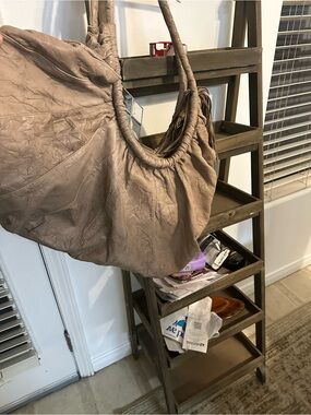 Source Unknown Taupe Hobo Bag